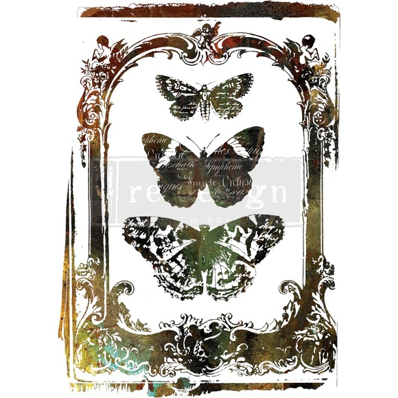 Redesign with Prima Decor Transfer ~ BUTTERFLY FRAME 22” x 30” - Picture 1 of 2